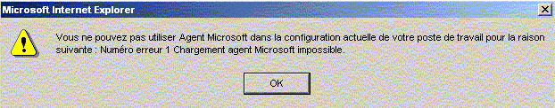 Message d'erreur